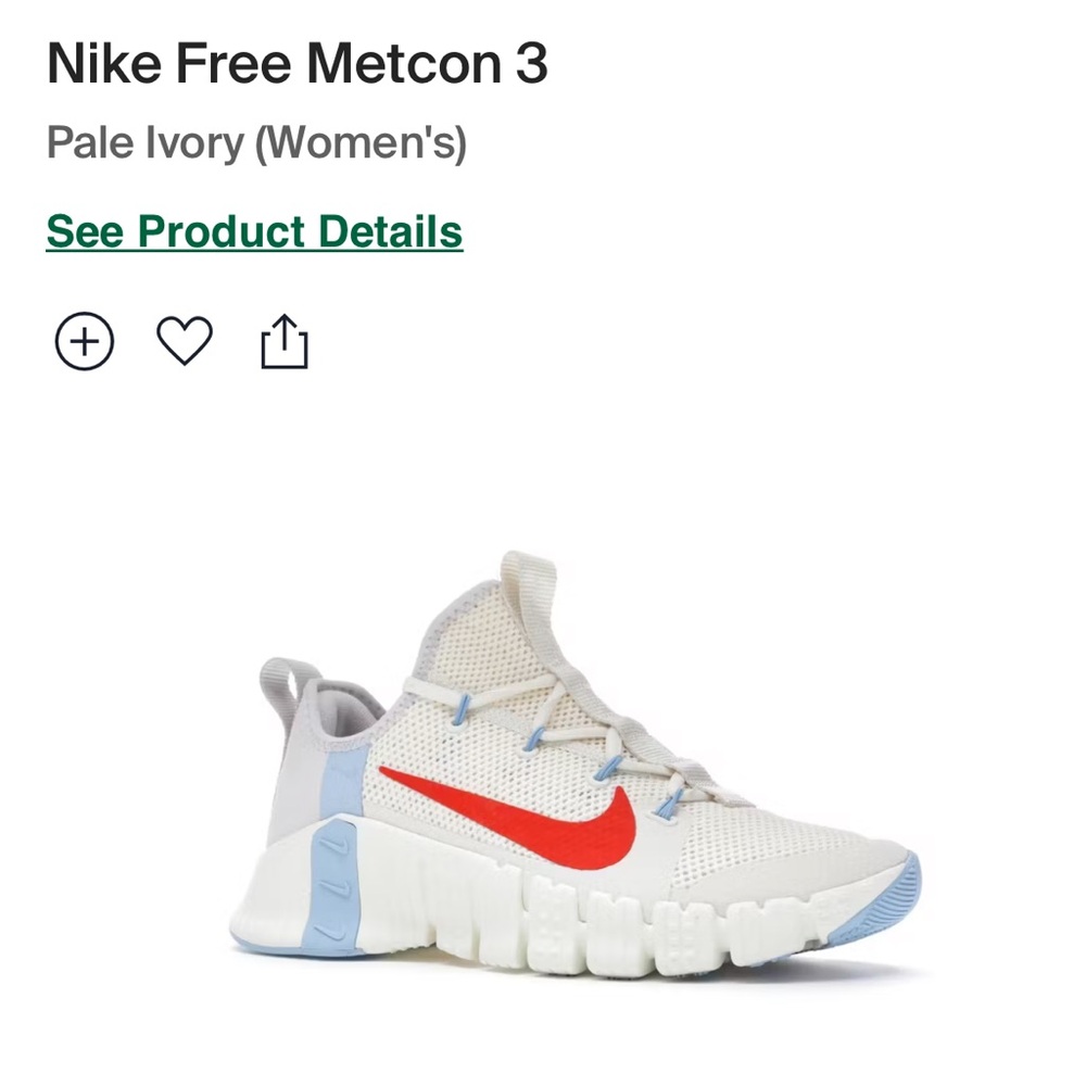 Nike Metcon 3 Ivory Red Blue size 7.5